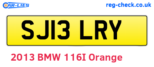 SJ13LRY are the vehicle registration plates.