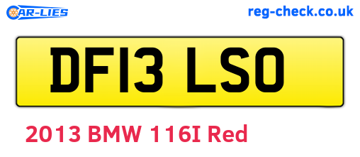 DF13LSO are the vehicle registration plates.