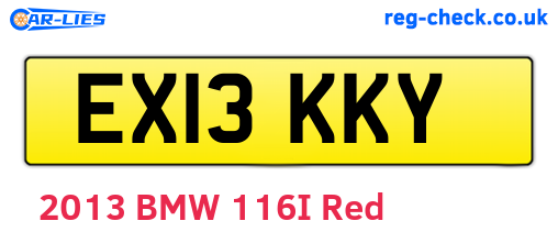 EX13KKY are the vehicle registration plates.