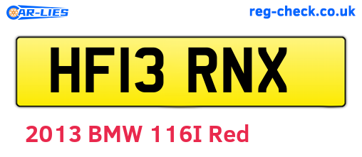 HF13RNX are the vehicle registration plates.