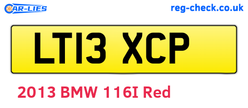 LT13XCP are the vehicle registration plates.