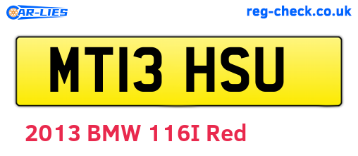 MT13HSU are the vehicle registration plates.