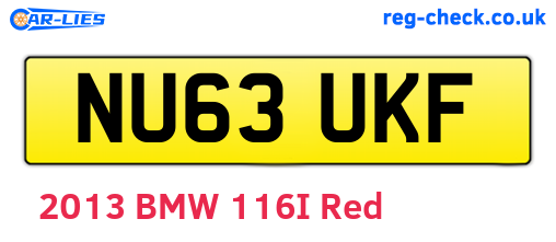 NU63UKF are the vehicle registration plates.