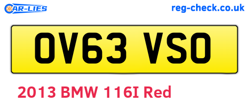 OV63VSO are the vehicle registration plates.
