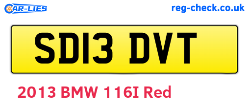 SD13DVT are the vehicle registration plates.