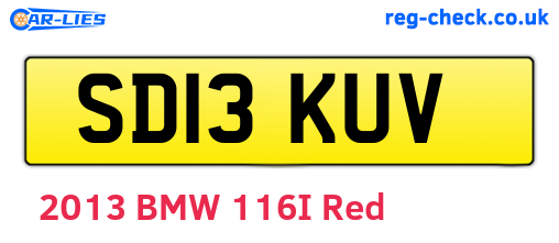 SD13KUV are the vehicle registration plates.