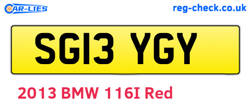 SG13YGY are the vehicle registration plates.