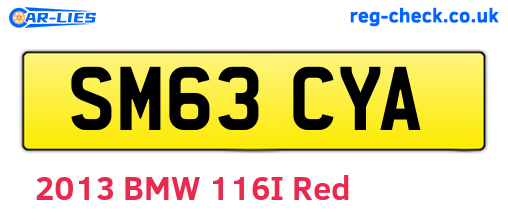 SM63CYA are the vehicle registration plates.