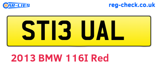 ST13UAL are the vehicle registration plates.