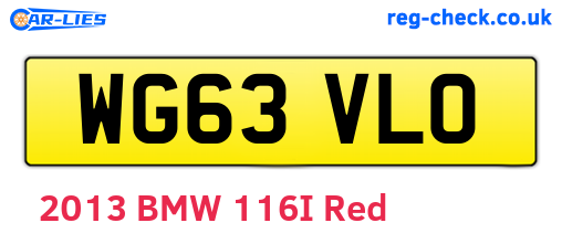 WG63VLO are the vehicle registration plates.