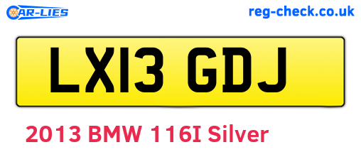 LX13GDJ are the vehicle registration plates.