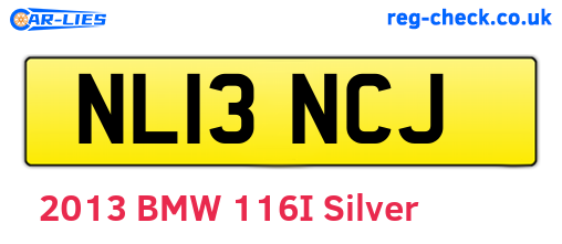 NL13NCJ are the vehicle registration plates.