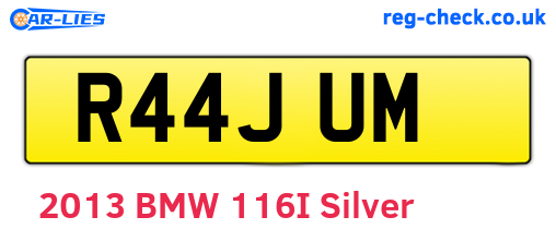 R44JUM are the vehicle registration plates.