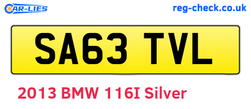 SA63TVL are the vehicle registration plates.
