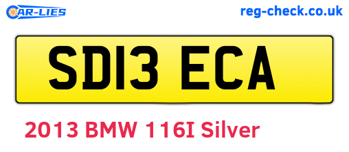 SD13ECA are the vehicle registration plates.