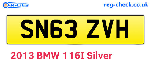 SN63ZVH are the vehicle registration plates.