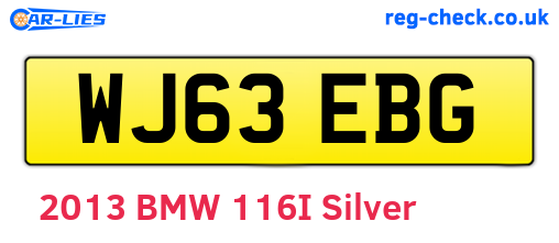 WJ63EBG are the vehicle registration plates.