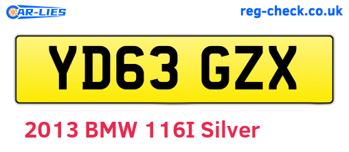 YD63GZX are the vehicle registration plates.