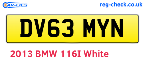 DV63MYN are the vehicle registration plates.