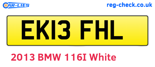 EK13FHL are the vehicle registration plates.