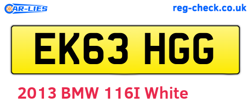 EK63HGG are the vehicle registration plates.
