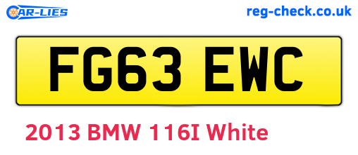 FG63EWC are the vehicle registration plates.