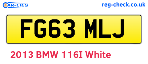 FG63MLJ are the vehicle registration plates.