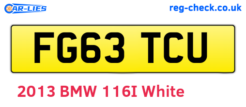 FG63TCU are the vehicle registration plates.