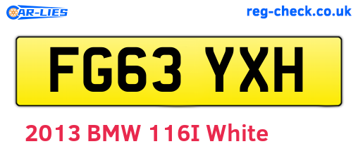 FG63YXH are the vehicle registration plates.