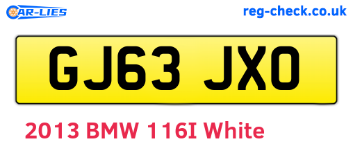 GJ63JXO are the vehicle registration plates.