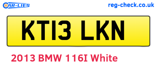 KT13LKN are the vehicle registration plates.