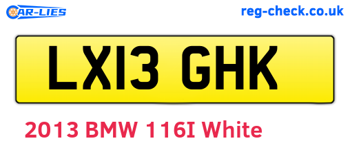 LX13GHK are the vehicle registration plates.