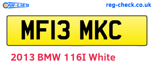 MF13MKC are the vehicle registration plates.