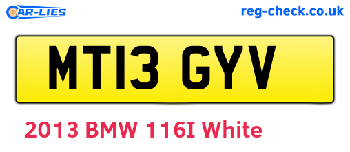 MT13GYV are the vehicle registration plates.