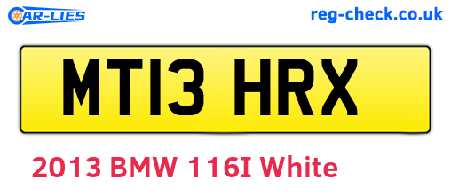 MT13HRX are the vehicle registration plates.
