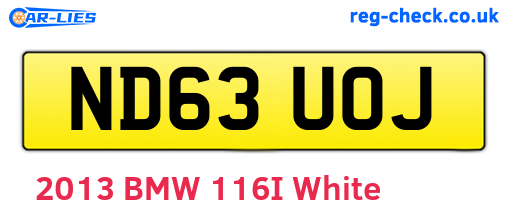 ND63UOJ are the vehicle registration plates.