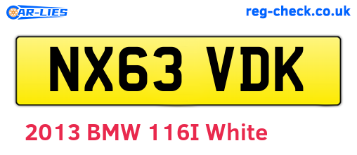 NX63VDK are the vehicle registration plates.