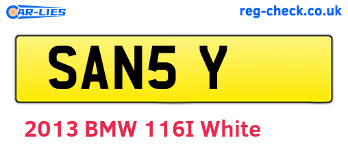 SAN5Y are the vehicle registration plates.