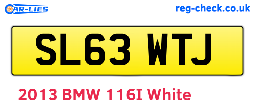 SL63WTJ are the vehicle registration plates.
