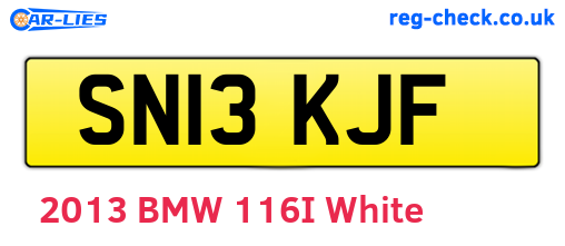 SN13KJF are the vehicle registration plates.