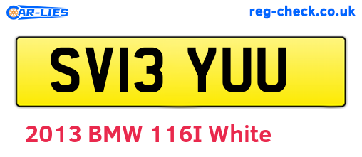 SV13YUU are the vehicle registration plates.