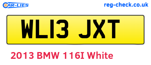 WL13JXT are the vehicle registration plates.
