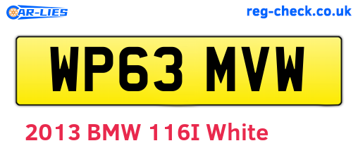 WP63MVW are the vehicle registration plates.