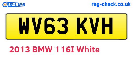 WV63KVH are the vehicle registration plates.