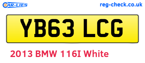 YB63LCG are the vehicle registration plates.