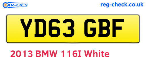 YD63GBF are the vehicle registration plates.