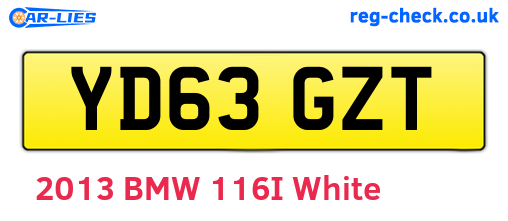 YD63GZT are the vehicle registration plates.