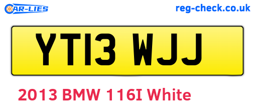 YT13WJJ are the vehicle registration plates.
