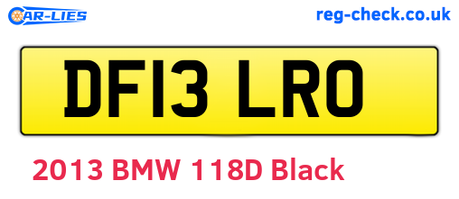 DF13LRO are the vehicle registration plates.