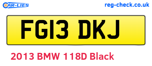 FG13DKJ are the vehicle registration plates.